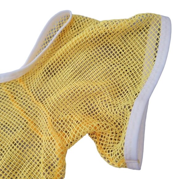 Yellow Fishnet Crop Top - Picture 2 of 2